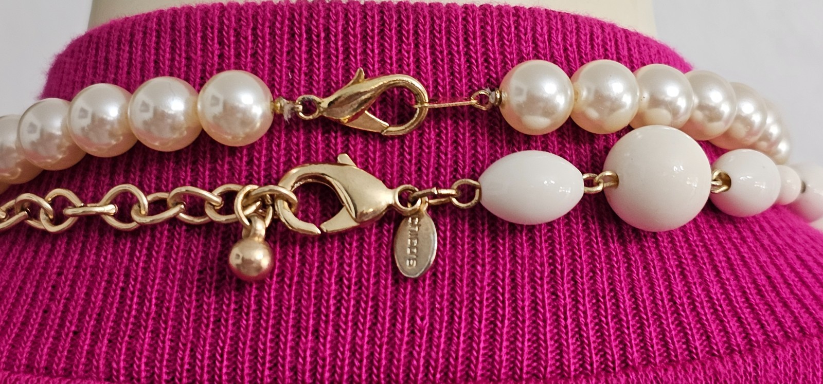 Two long pearl necklaces one Chicos and one unbranded in Excellent condition