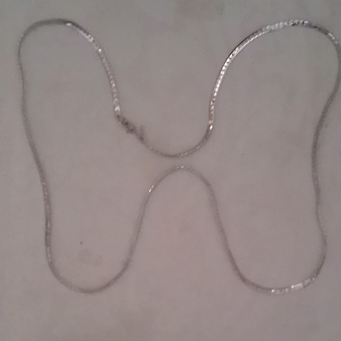 Silver Tone Metal Chain Necklace with Lobster Clasp, No Stone