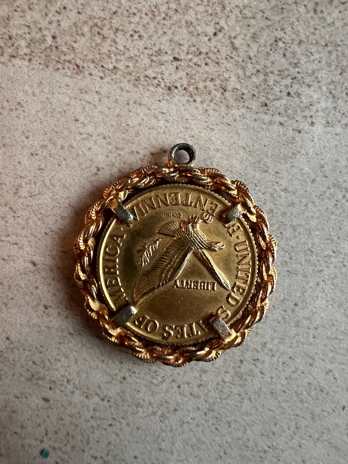 Liberty Bell Coin Pendant For Necklace Or Charm 1776 1976 Has Wear Read C6