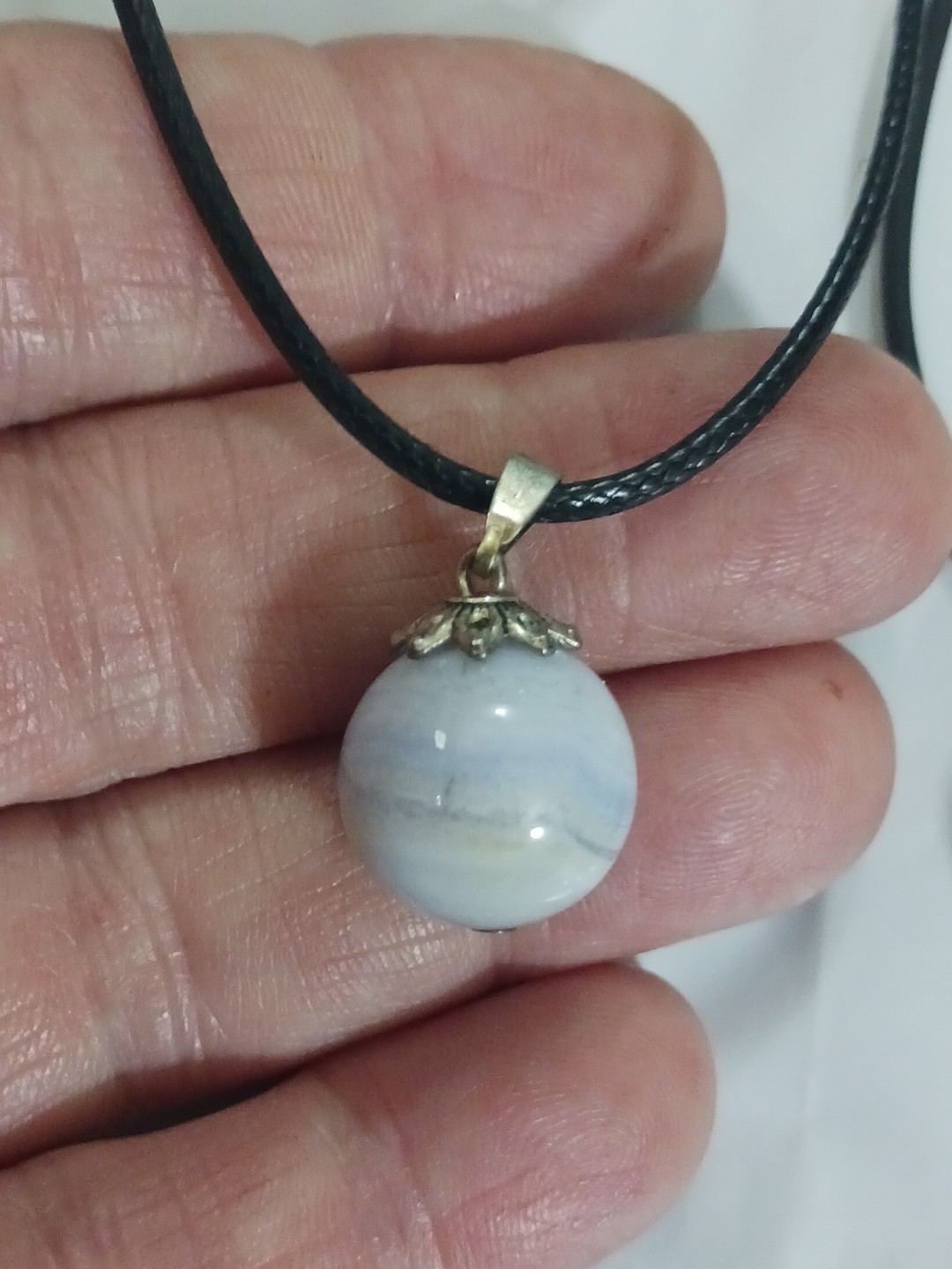 Necklace chains with pendants. stone ball, heart, wood, moon. Lot of 4 necklaces