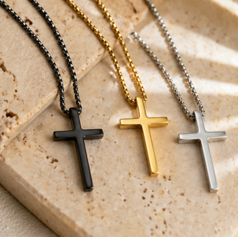 Personalized Engraved Cross Necklace GIFT FOR HIM CUSTOMIZE YOUR OWN