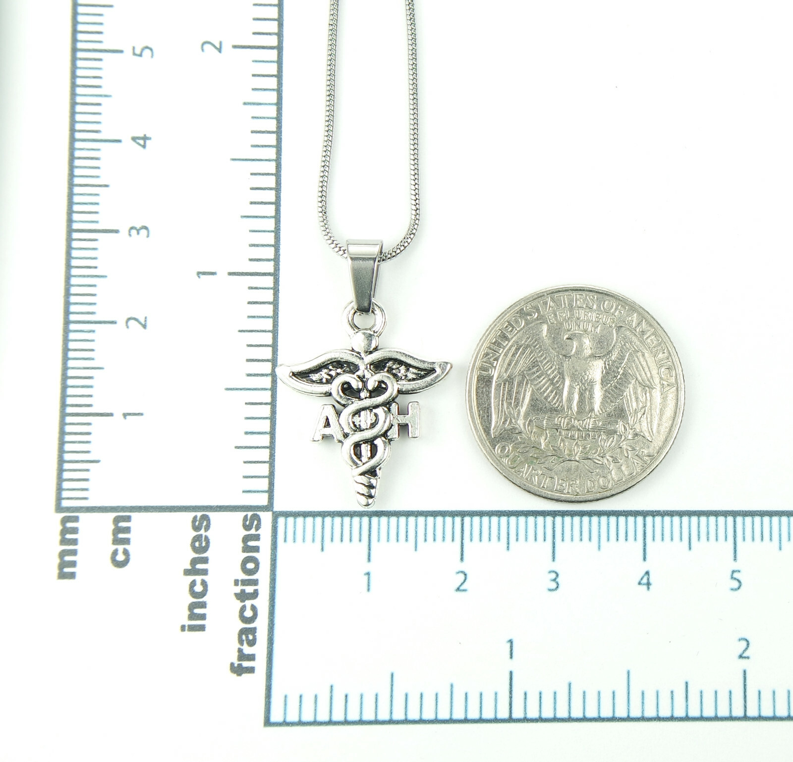 HHA Necklace Home Health Aide Medical Caduceus Symbol charm pendant jewelry nb