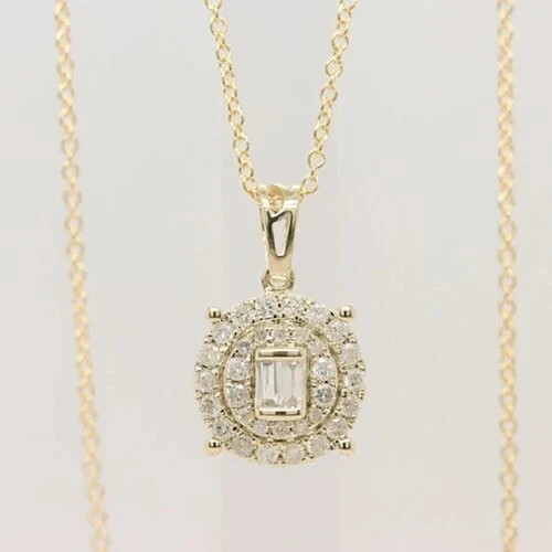 2.00 Ct Round Cut Simulated Diamond Women Pendant 925 Sterling Silver Women Gift