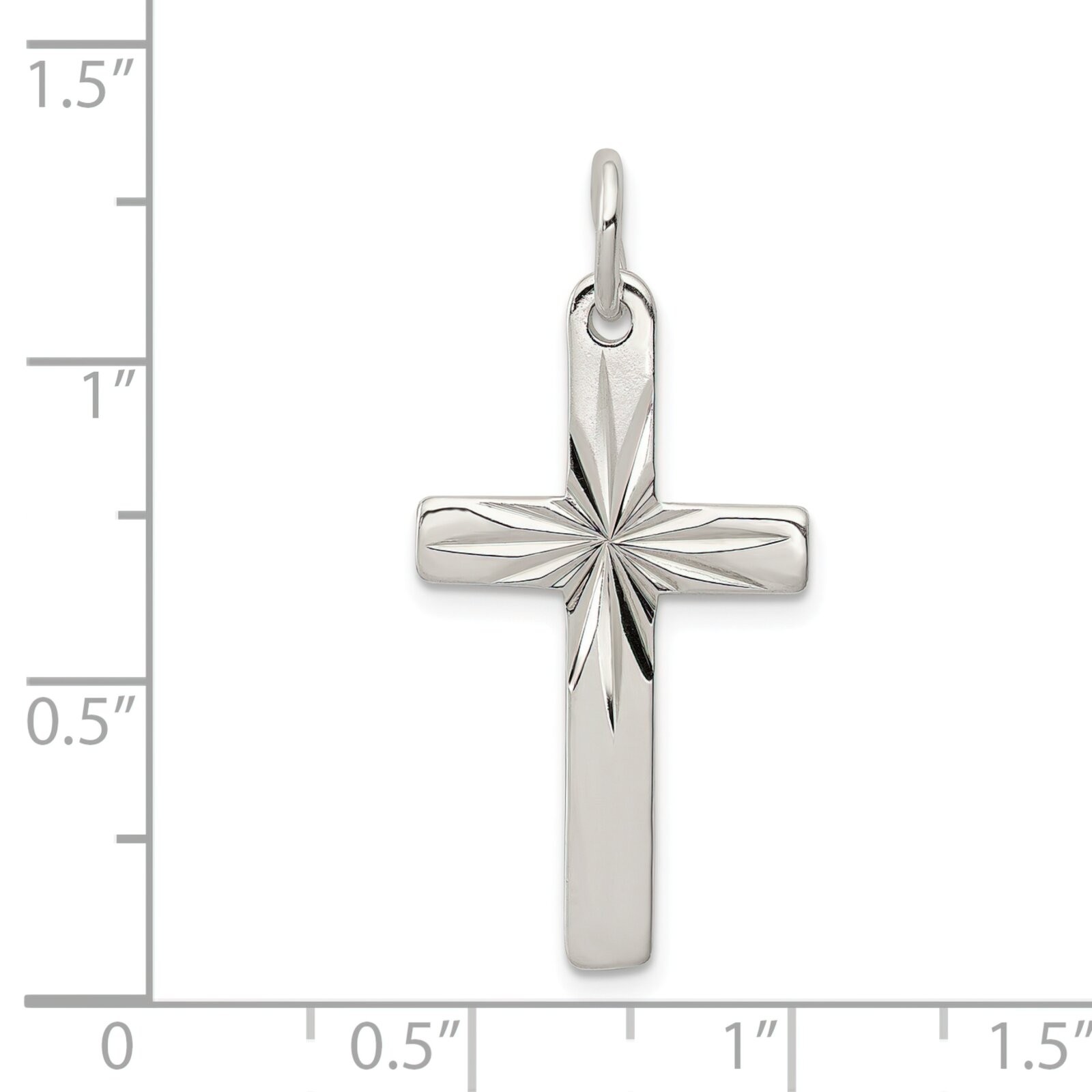 Sterling Silver Cross Pendant Charm Jewelry 28mm x 15mm