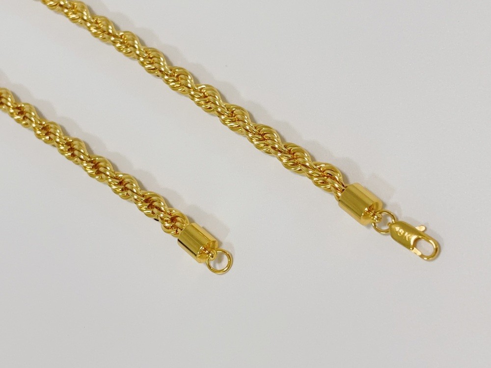 18K Yellow Gold Diamond Cut Rope Chain 8mm NecKlace Mens Womens 26″