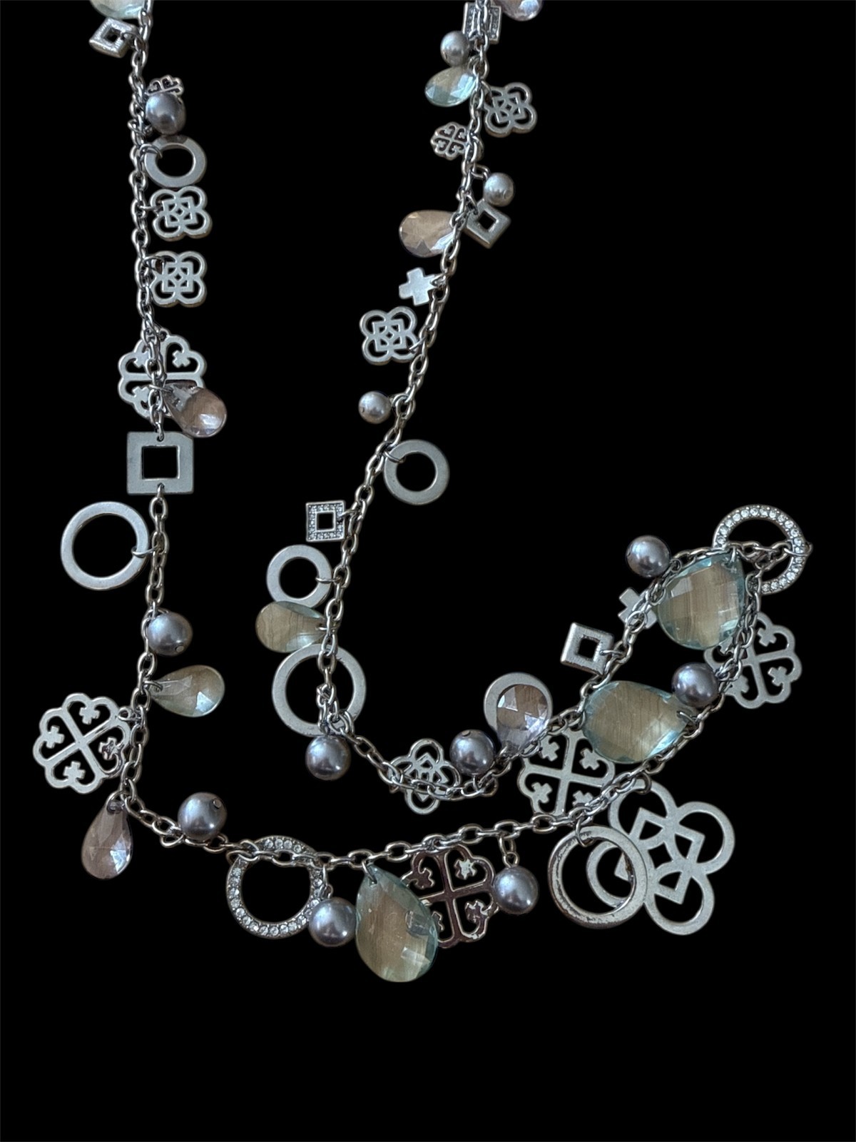 Stunning Valeska Silver Long Statement Designer Necklace