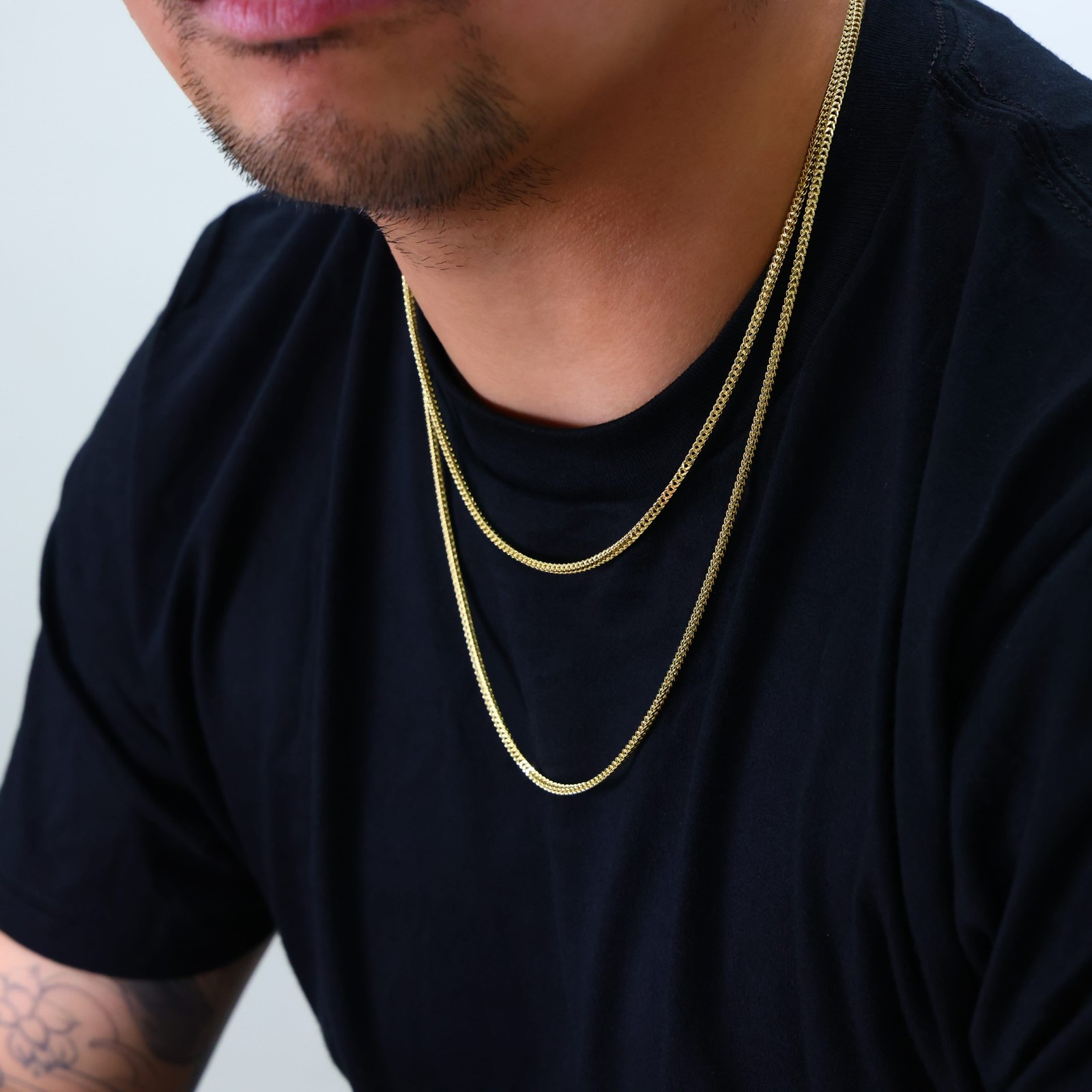 10K Yellow Gold 2.5mm Franco Box Wheat Foxtail Chain Necklace Mens Women 16″-30″
