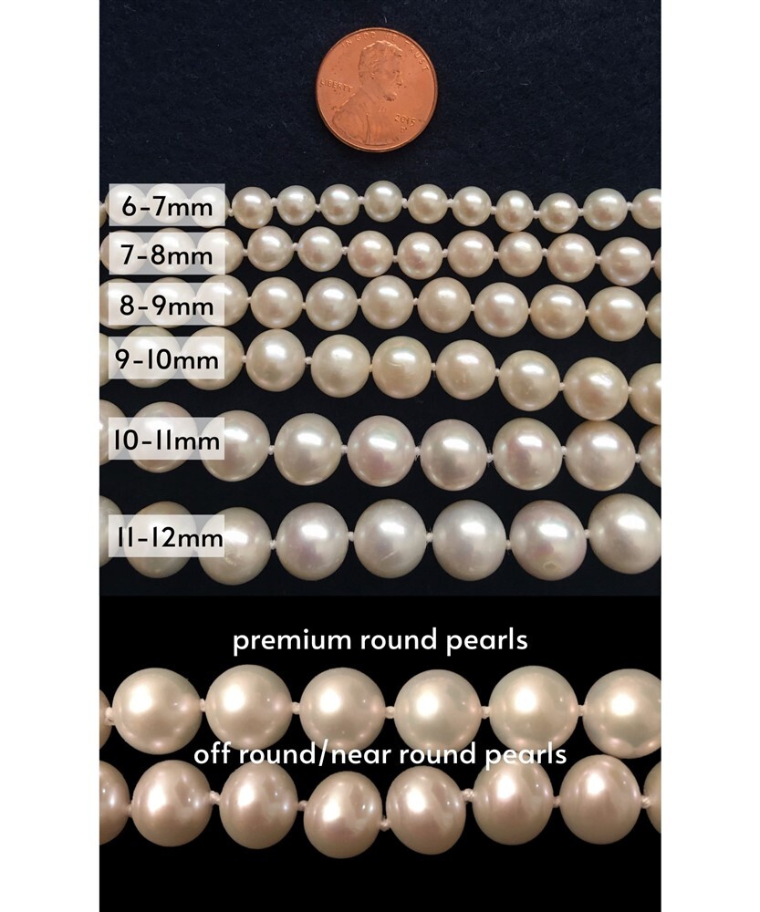 14″ Inch Kids 6-7mm White Round Pearl Necklace Girl Cultured Freshwater