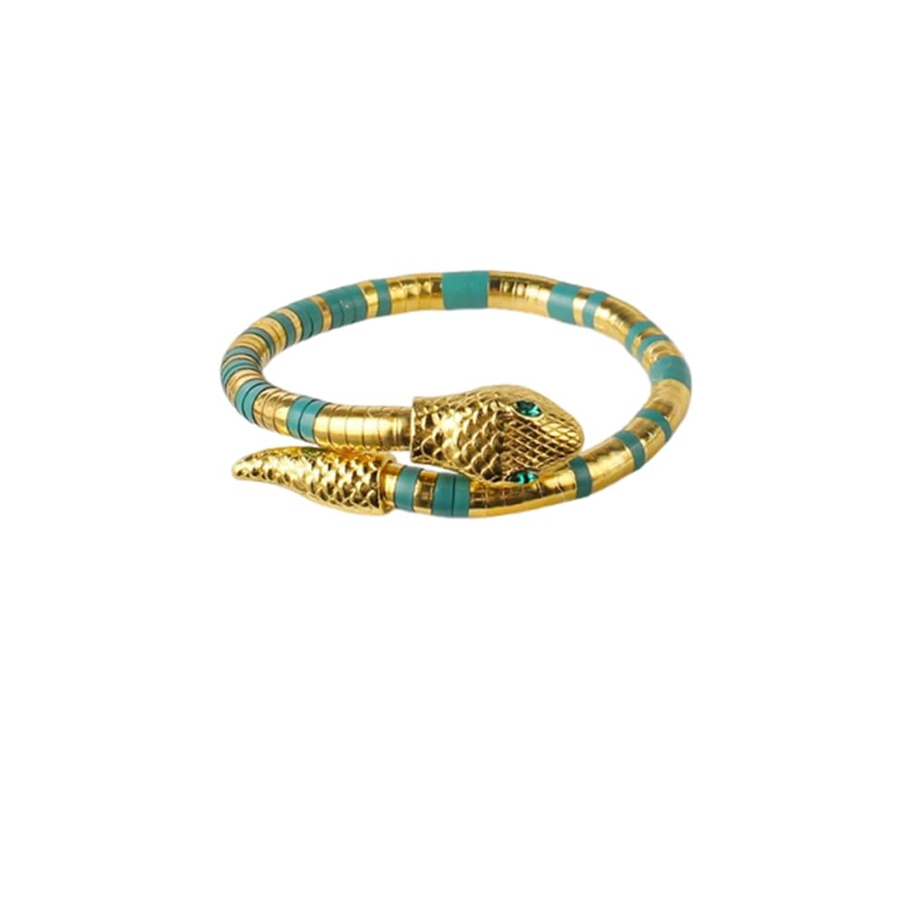 ChungLong0593 Egyptian Style Snake Bracelet Necklace for Women – Medium, Gold