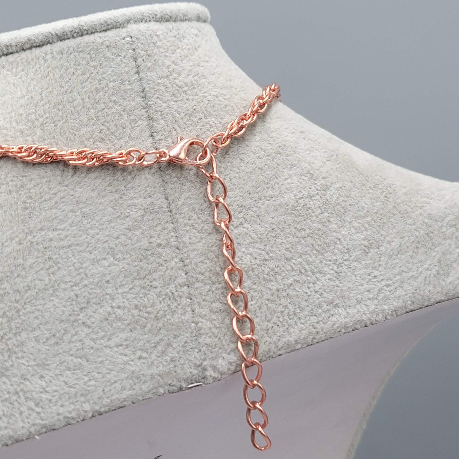 Pink Rose Gold tone Rope Chain Necklace 24″-26″