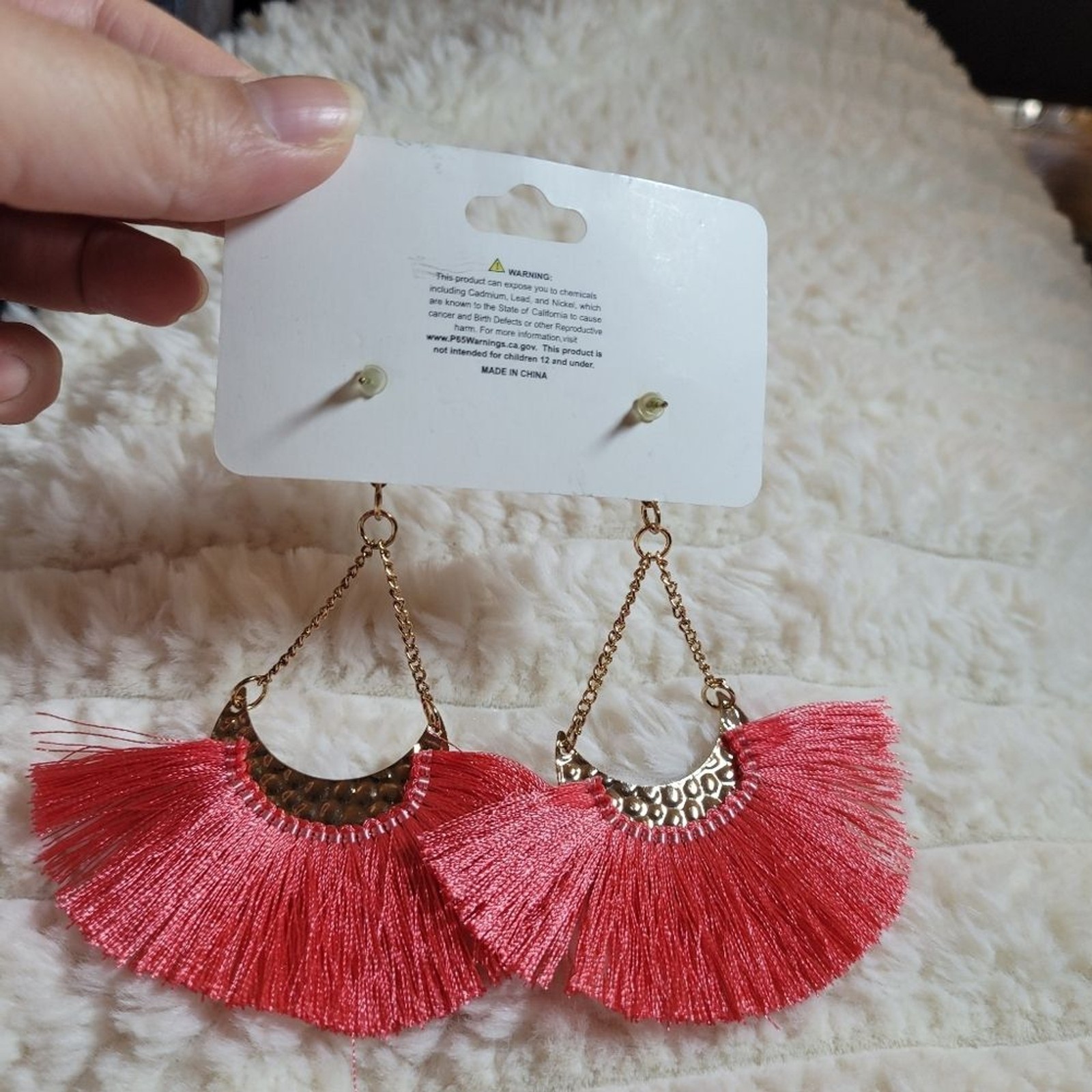 Gold and Pink Earrings