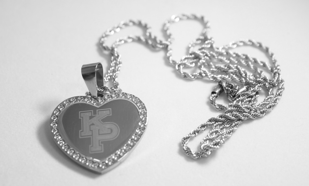 USMMA US MERCHANT MARINE ACADEMY BLING HEART STAINLESS STEEL DOG TAG KP