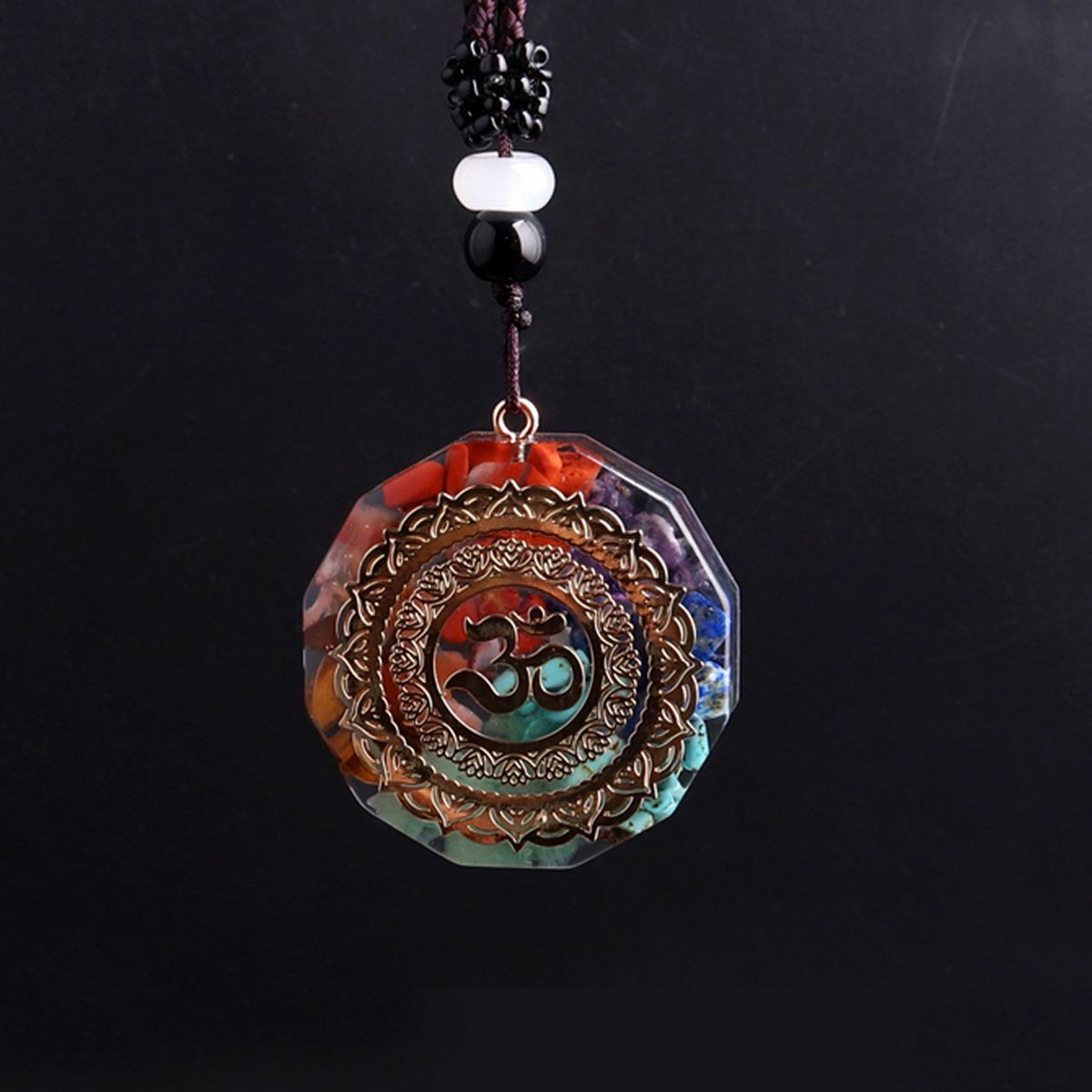Orgonite Necklace Sri Yantra Pendant Sacred Geometry Chakra Healing Necklace