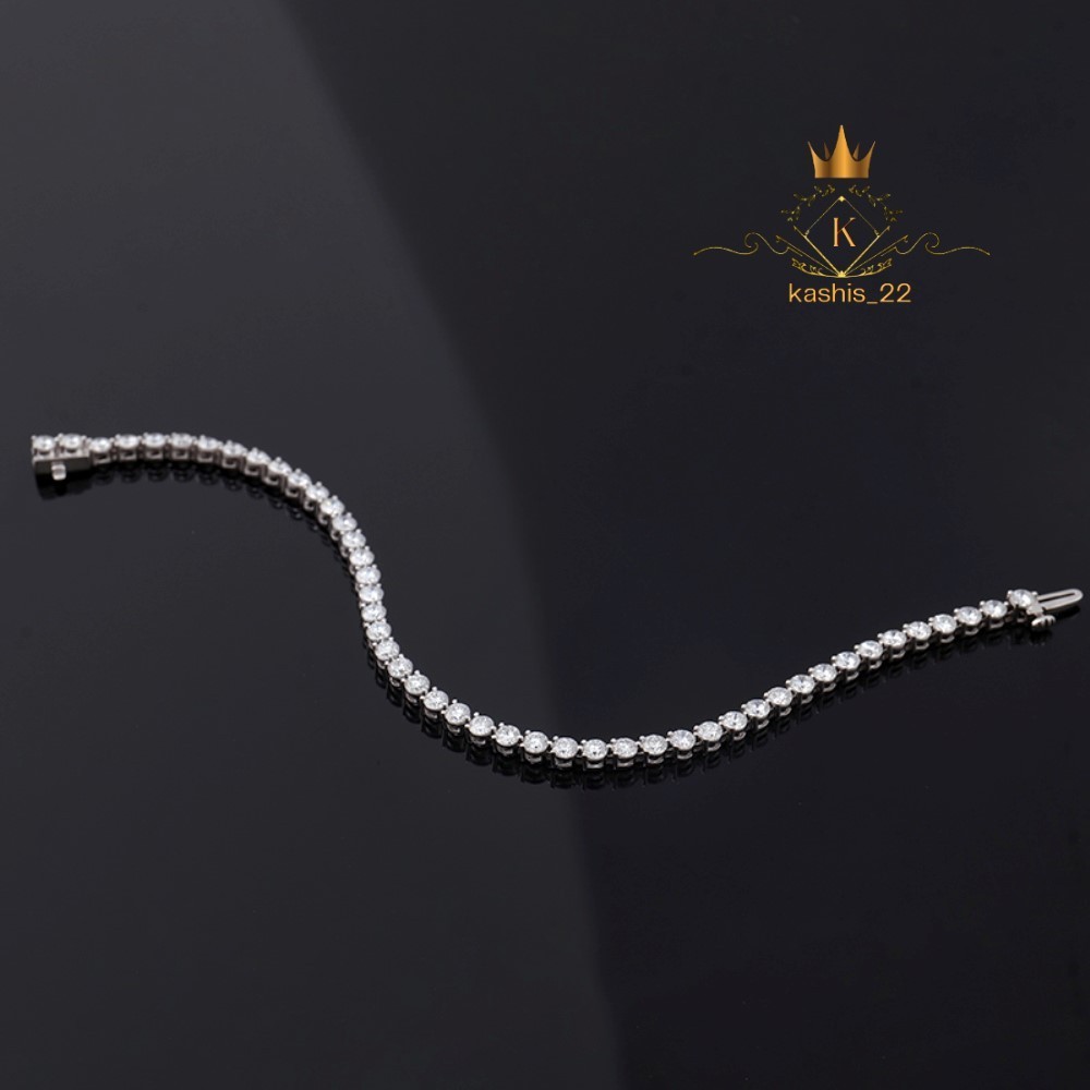 7 ‘Inch Long Tennis Wedding Bracelet Solid 14K White Gold 6 CT Round Cut For Her