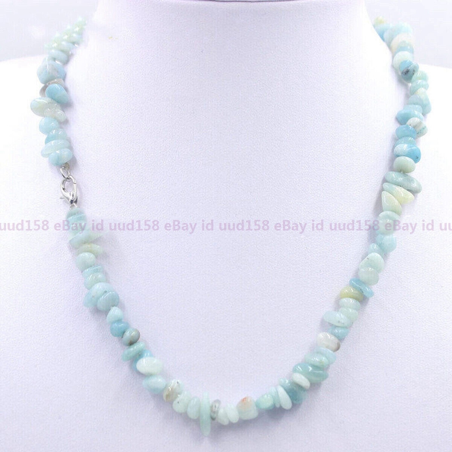 Natural Multiple Gemstone Gravel beads White Gold Clasp Necklace 14-36″ AAA