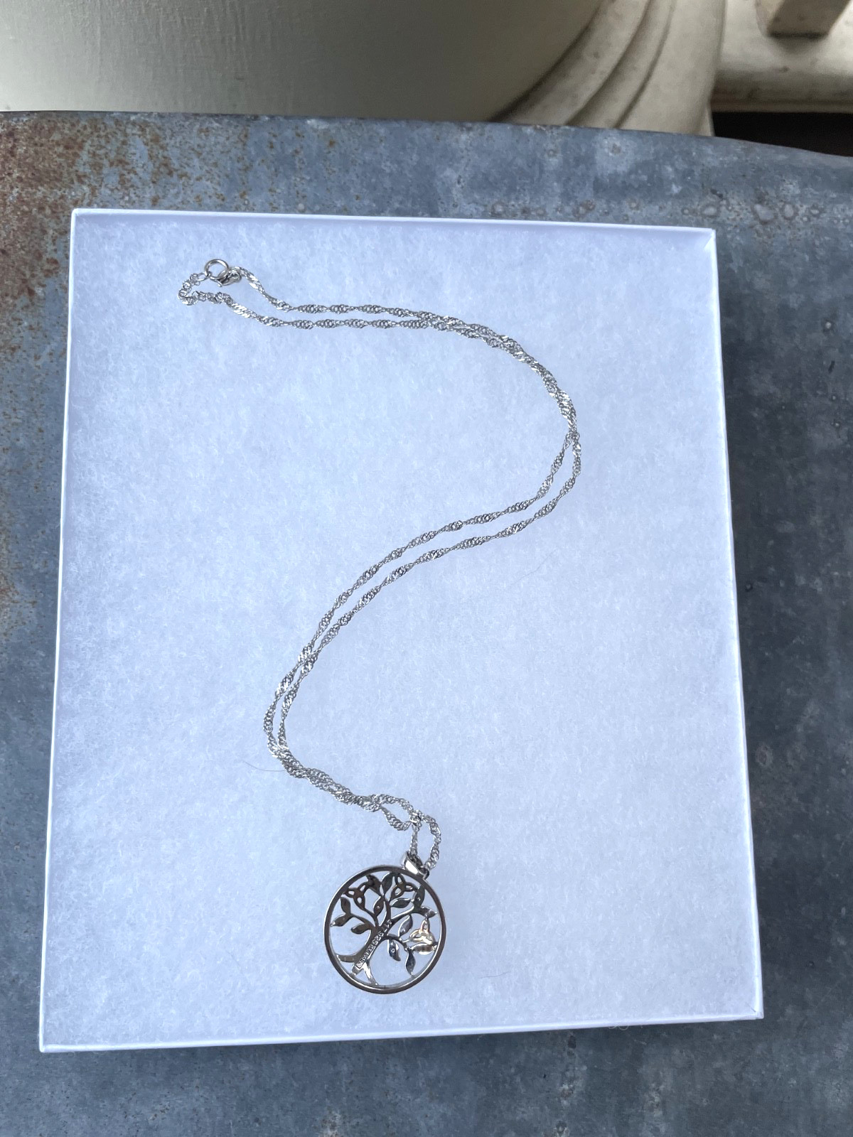 Solvar 925 Sterling & 10k Gold Tree of Life w/ Diamond Accent Pendant Necklace