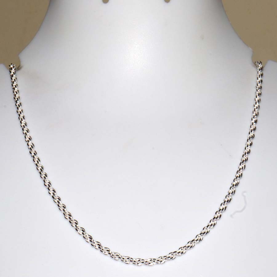 Twisted Rope Chain 925 Silver Plated Ethnic Handmade Chain Necklace Size 18″ GW