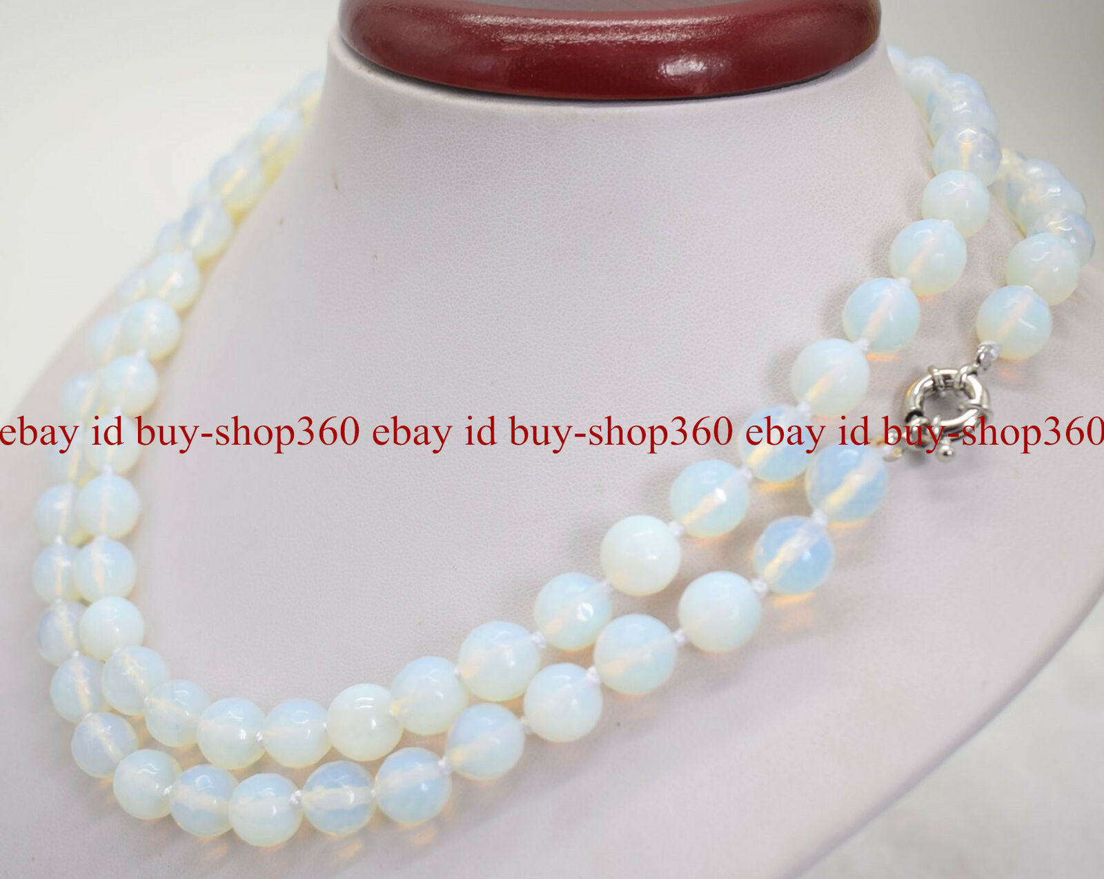 Natural 6/8/10/12/14mm Faceted White Moonstone Gemstone Beads Necklace 24-65 in