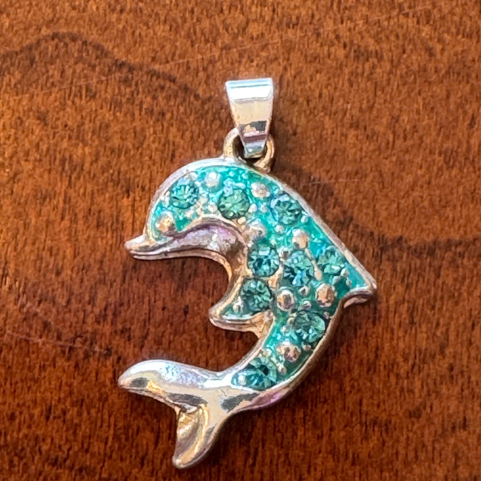 3 Beach Charms Pendants Silver Tone Rhinestone Sea Turtle Dolphin Palm Tree