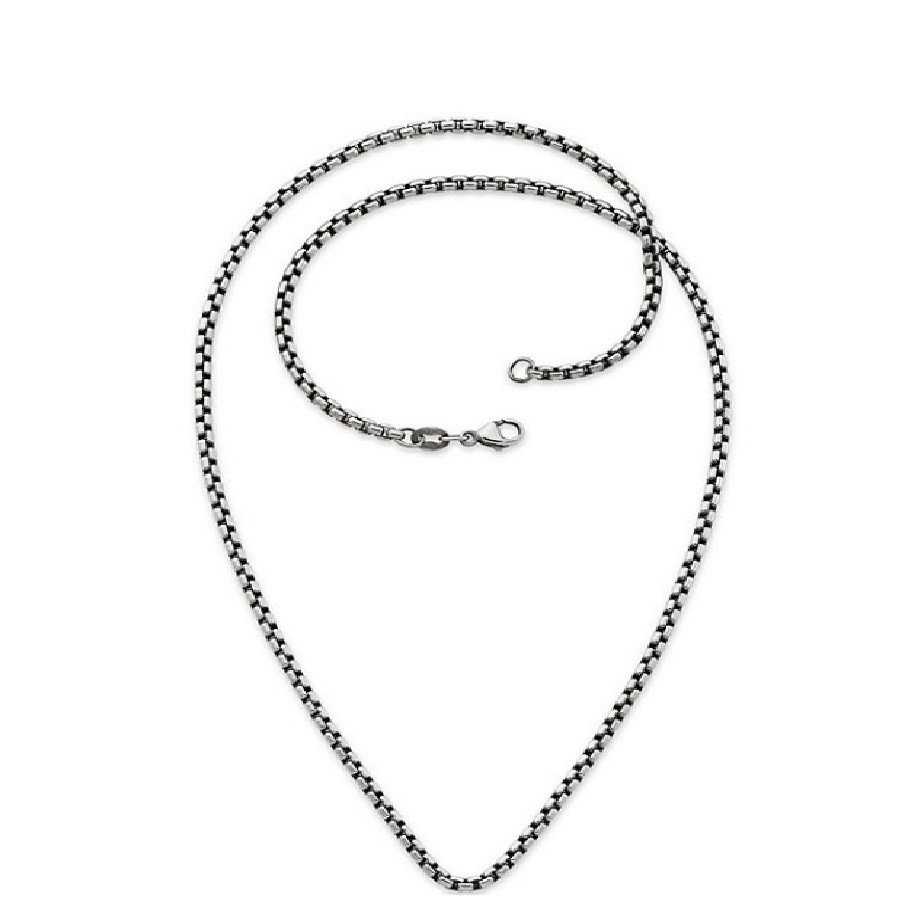 Solid 18K White Gold Filled Tarnish-Resist 2mm 22″ Round Box Chain Necklace P5KW