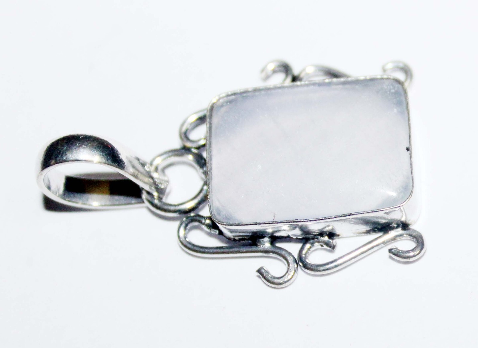 Rose Quartz Octagon Shape Gemstone Handmade Pendent Jewelry Size 1.5 Inch