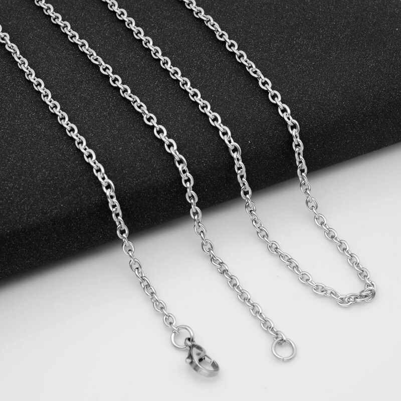 1.5mm-3mm Stainless Steel Silver Gold Black Rolo Link Chain Necklace Wholesale