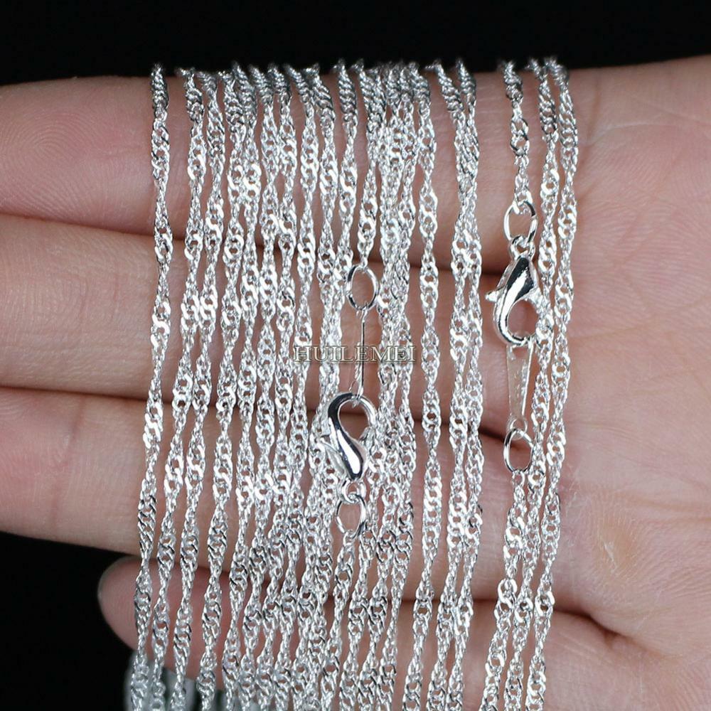 10pcs/lot Water Wave Chain Necklace Fashion Chains for Women 16″ 4 Colors Pick