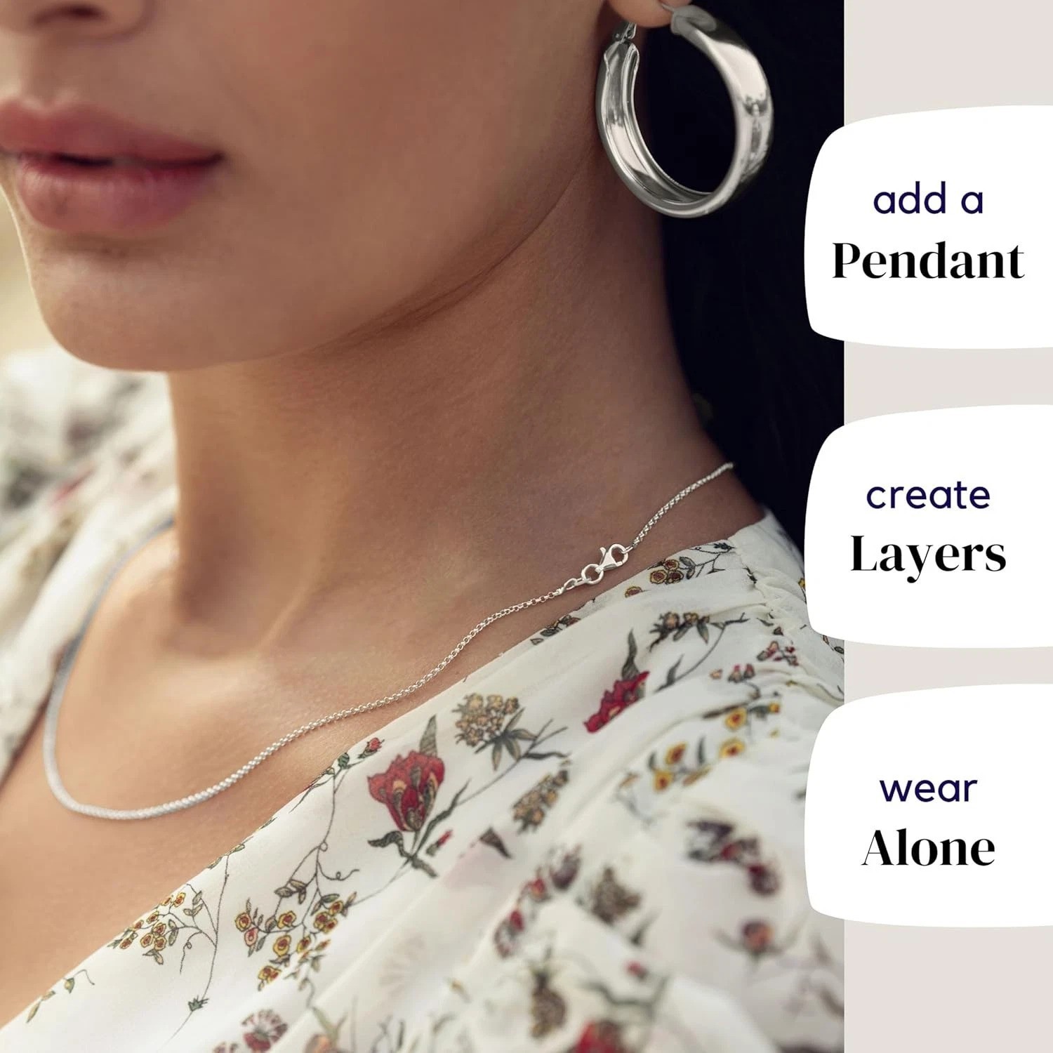 Luxury 925 Sterling Silver Cable Chain – 1.6mm Design for Women, Multiple Sizes