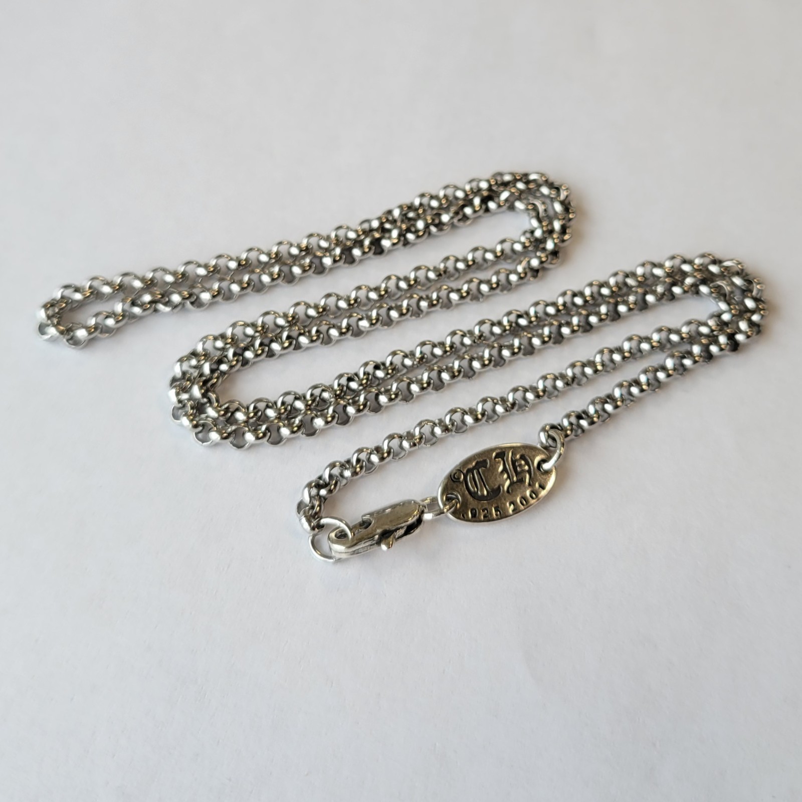 Chain Necklace, 925 Sterling Silver Plated, Engraved, 50 cm