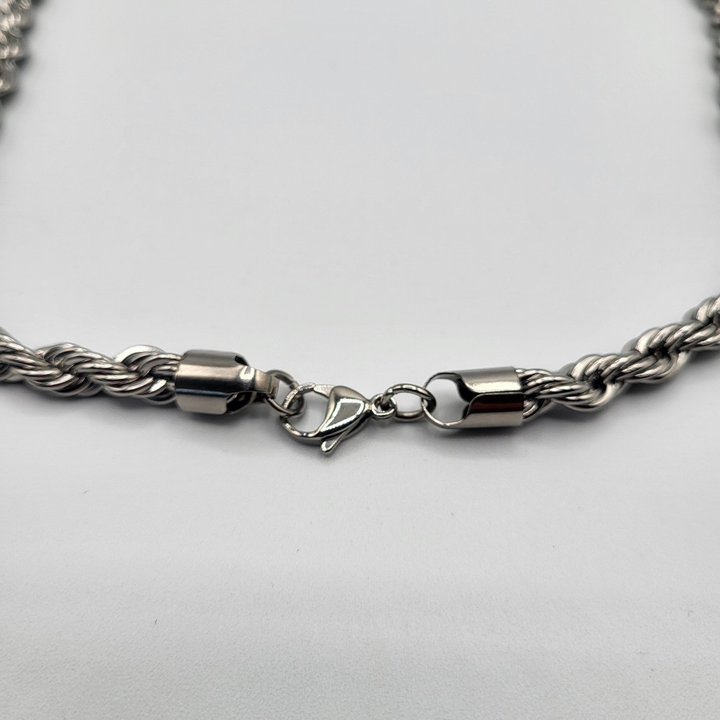 Men’s Stainless Steel Twisted Braided Rope Chain Necklace – 21″ – NWOT