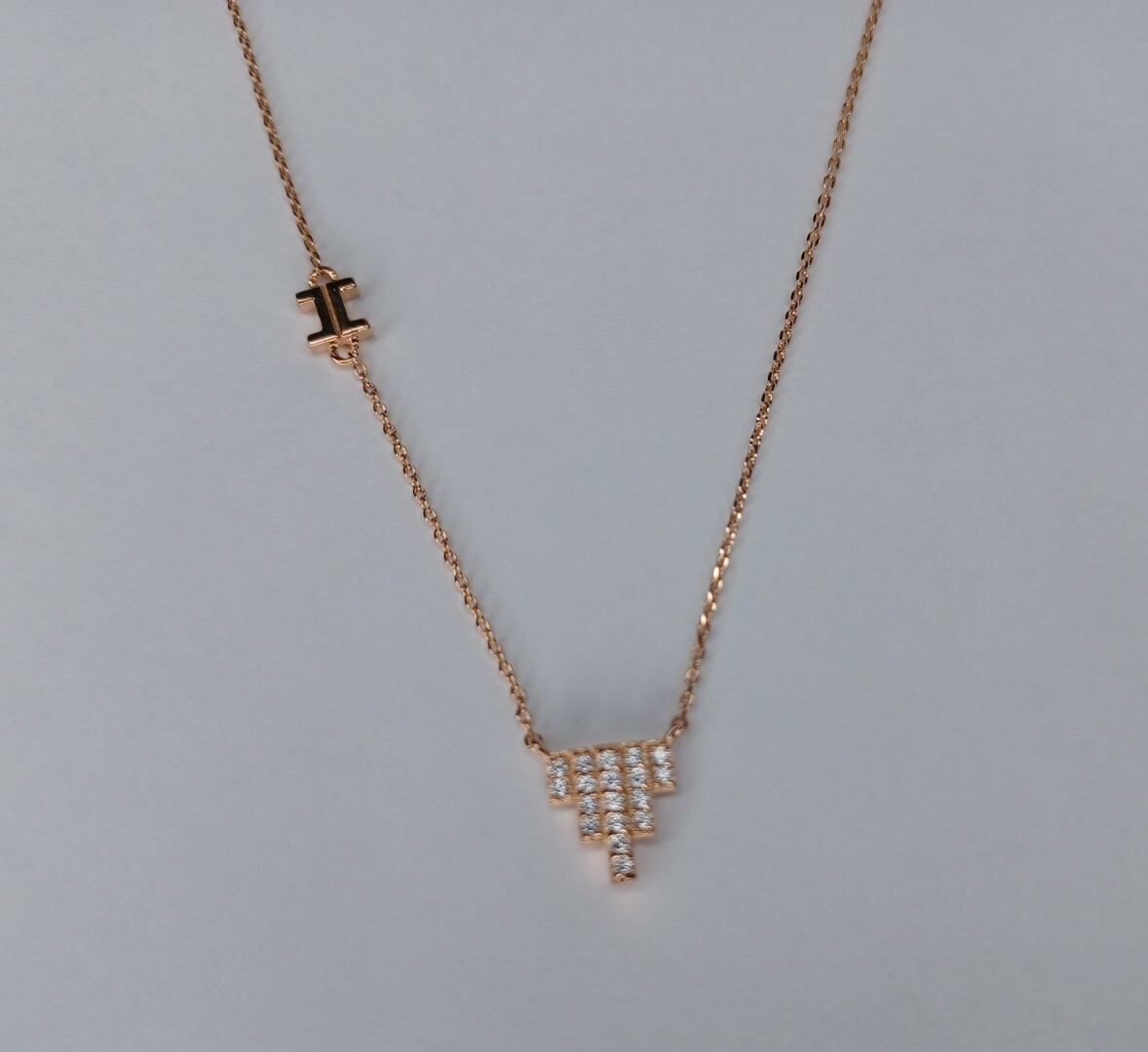 Rose Gold Tone 18 Inch Pendant Necklace