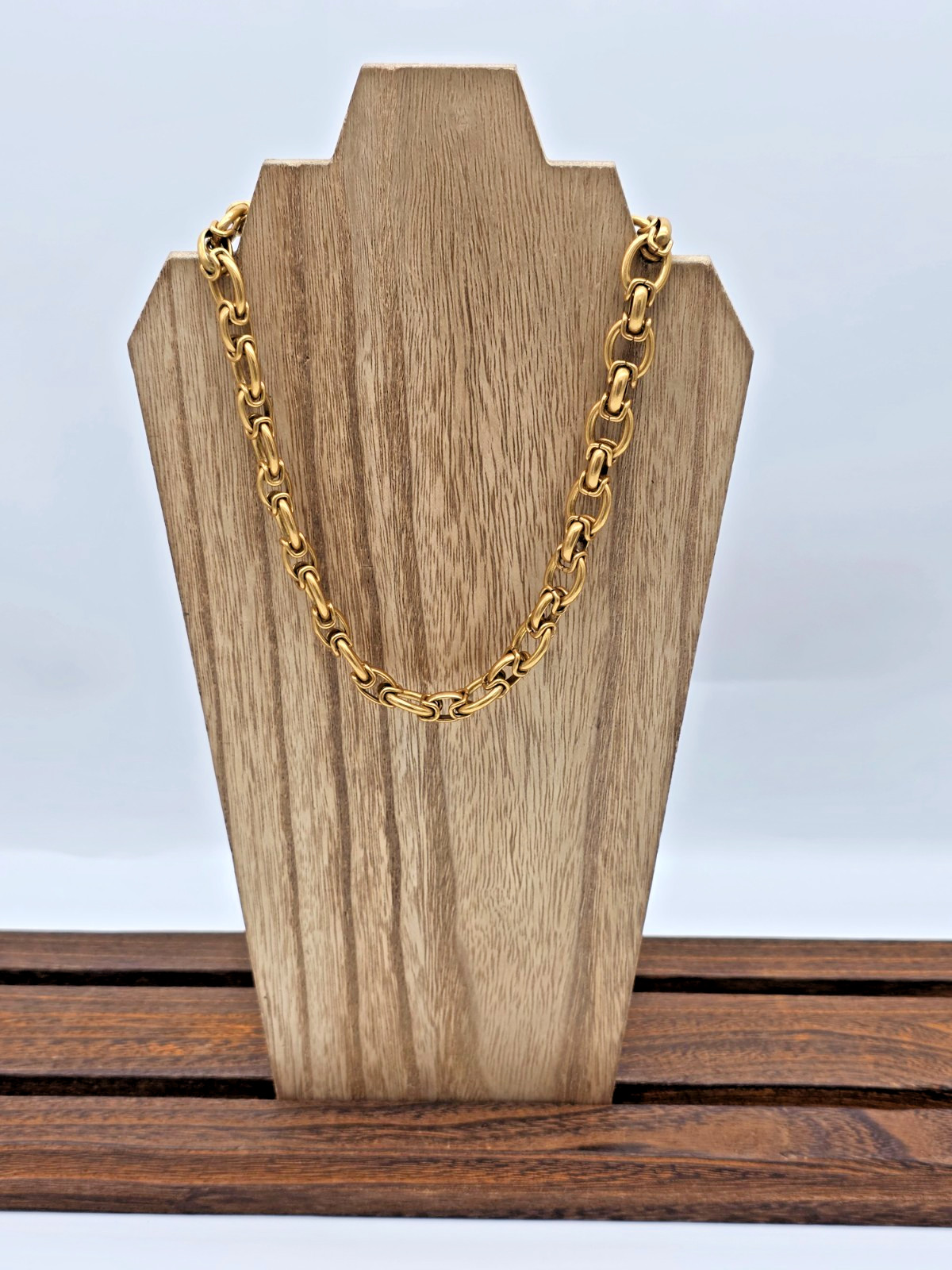 Premier Designs BRONZE BEAUTY Necklace Matte Gold Chunky Links 16″