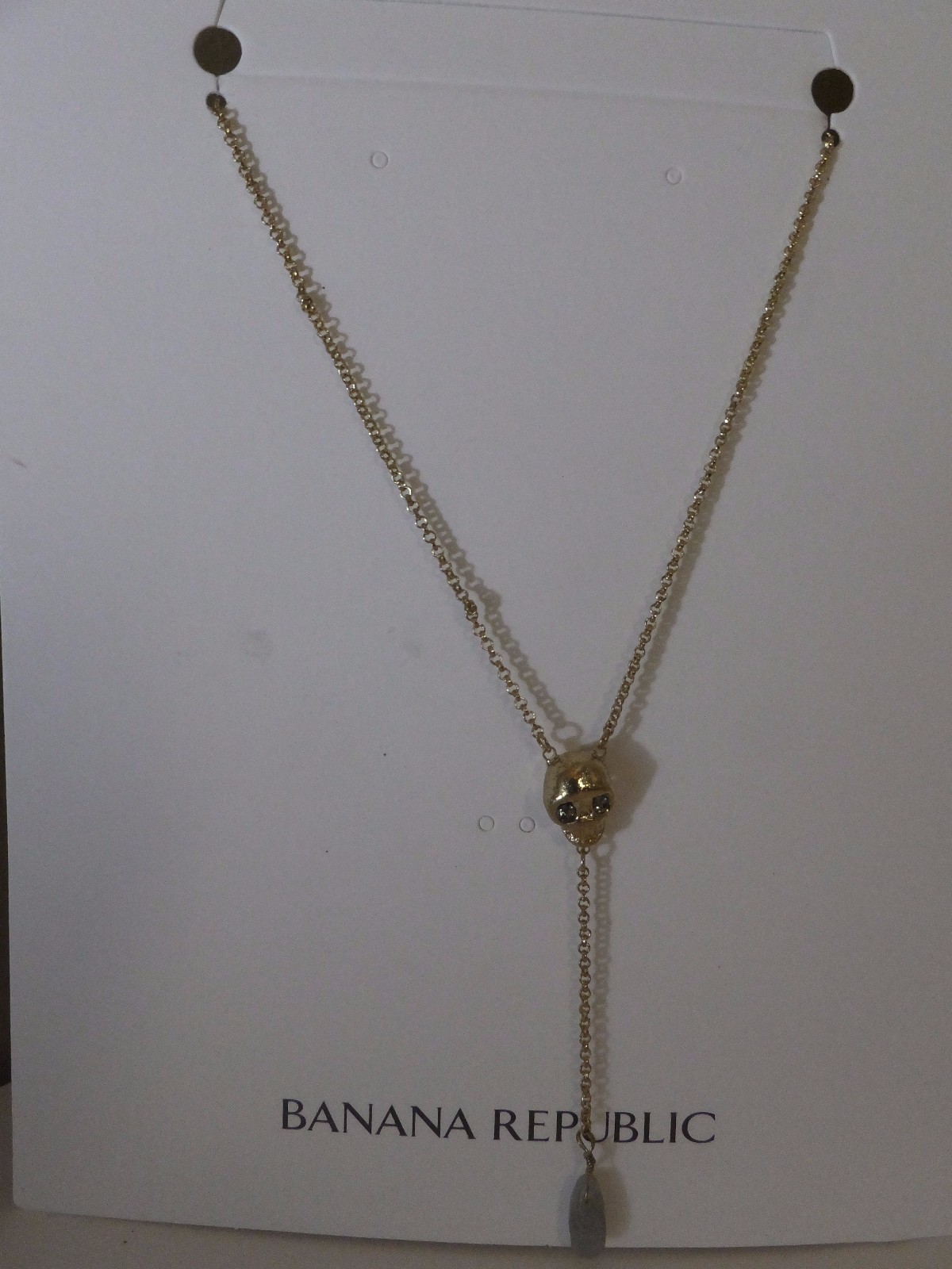 Banana Republic Skull Drop Necklace Size One Size – Gold NWT $62.00