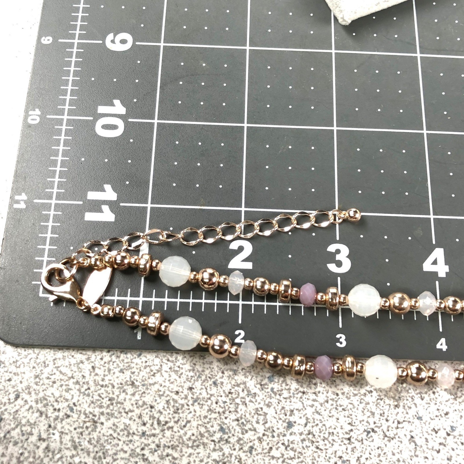 NY New York & Company Flapper Necklace Gold Tone Tassel Pink Glass Beaded Lariat