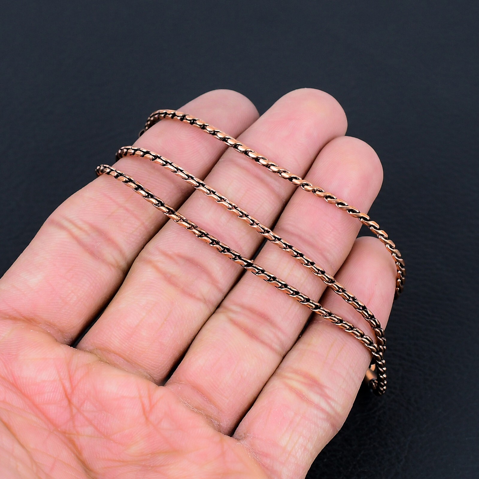 24″ Copper Bead 25 Pic Chain With Hook or Lobster Clasp,Solid High Finished lot