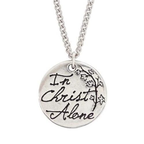 In Christ Alone 100% lead-free Pewter Pendant on an 18 inch Stainless Chain USA