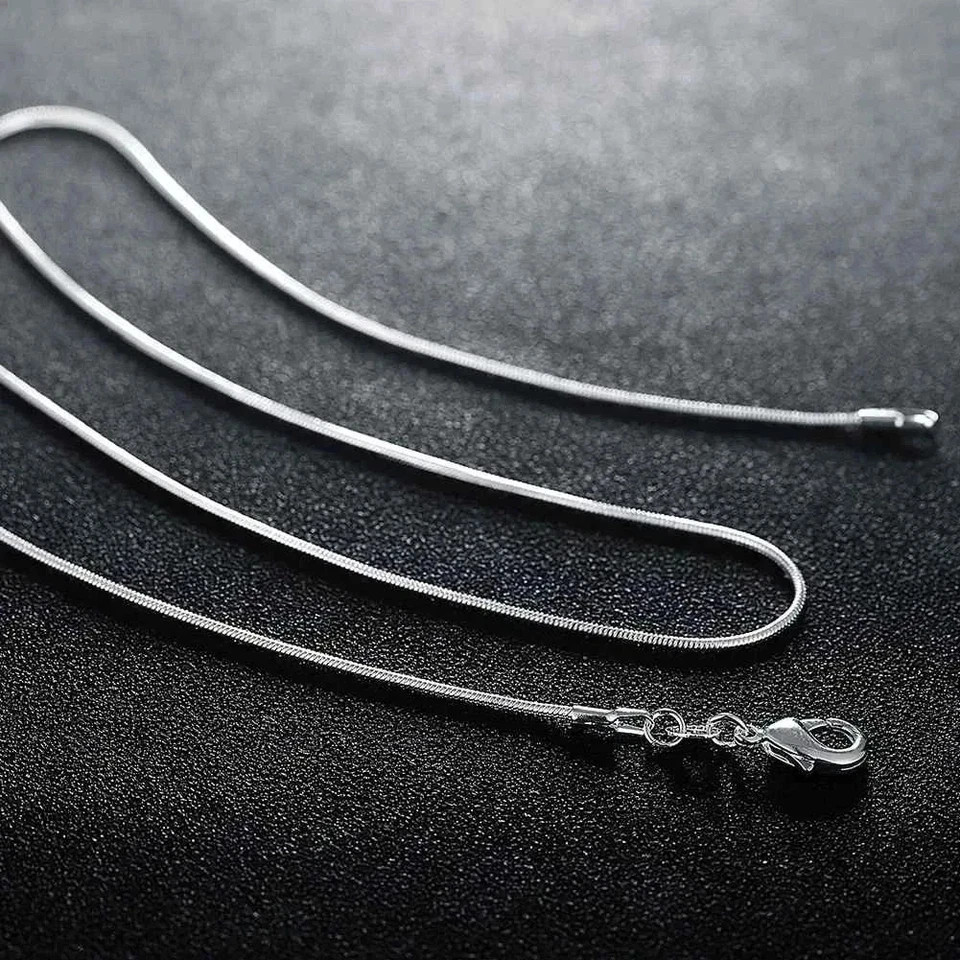 10PCS wholesale 925 sterling solid silver 1MM 16-30inch snake chain necklace