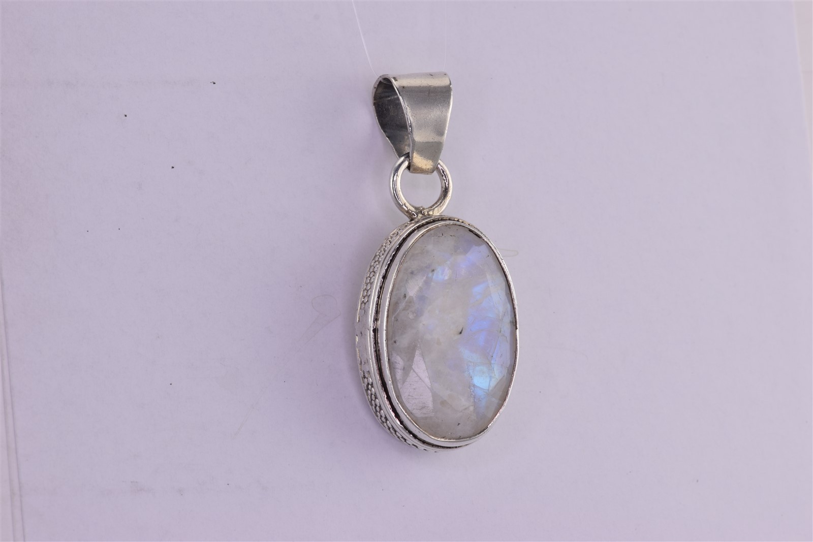 Sterling Silver 27mm x 19mm Oval Moonstone Statement 925 Pendant