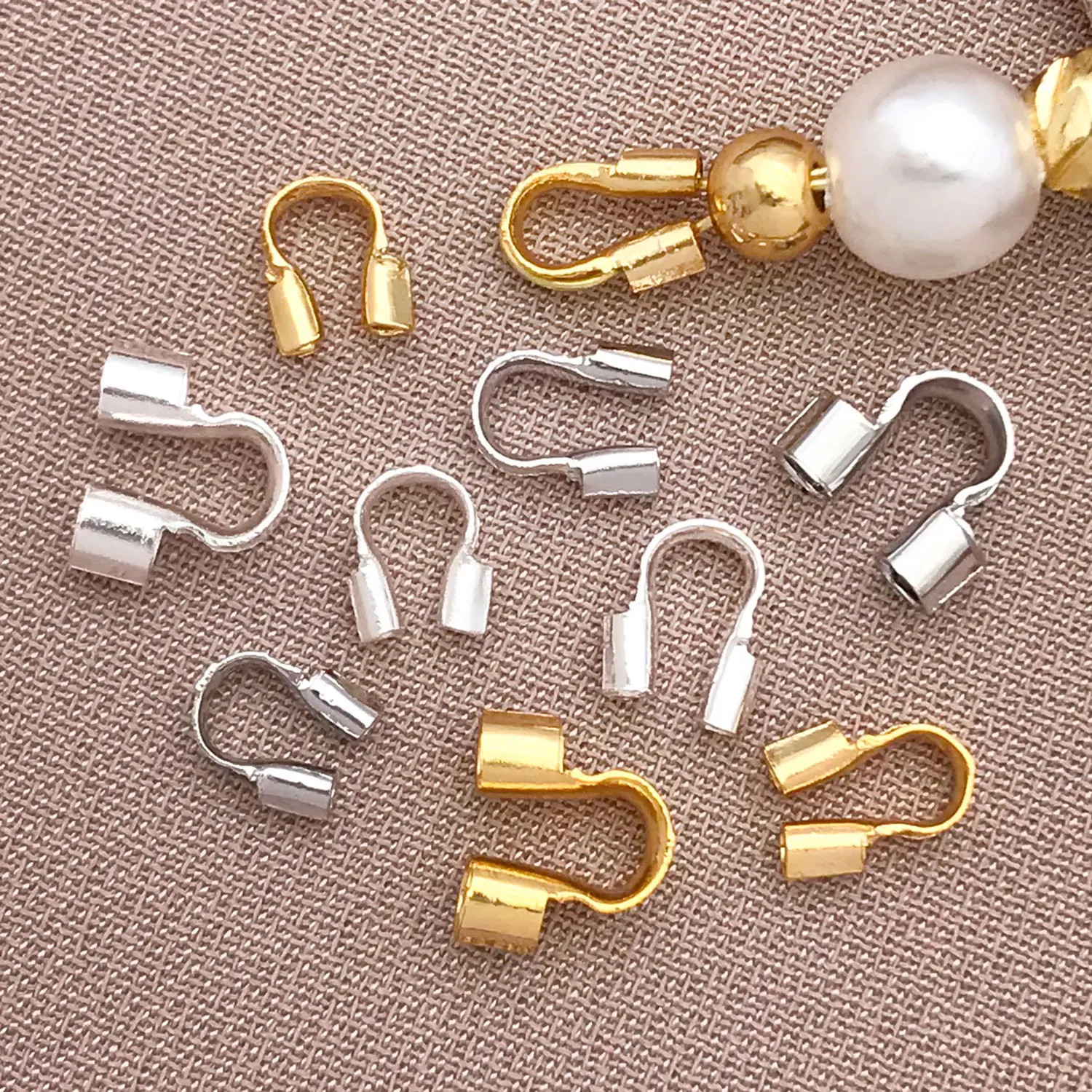Mix 20Pcs 18K Copper Plated Real Golden Thick Silvery U-Shaped Horseshoe Closure