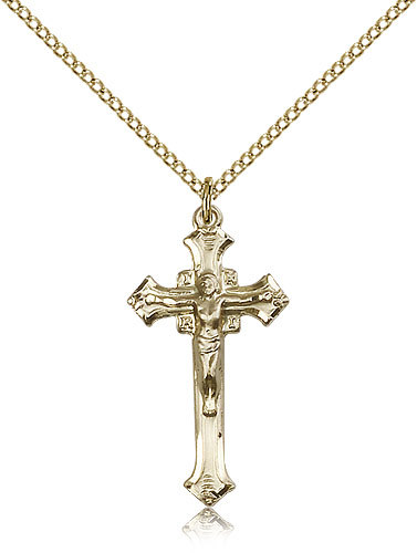 Gold Filled Crucifix Pendant For Women On 18 Chain – 30 Day Money Back Guara…