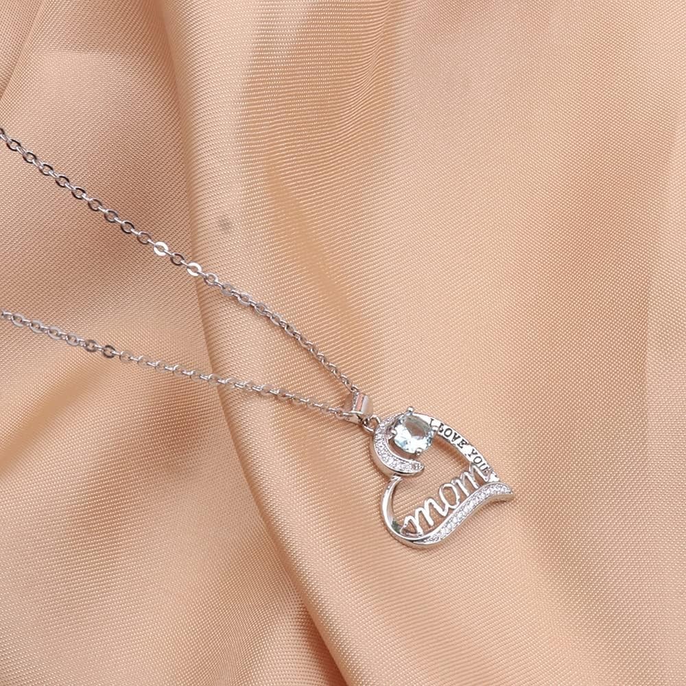 Timeless Silver Heart Necklace for Mom with Engraved Message & Adjustable Chain
