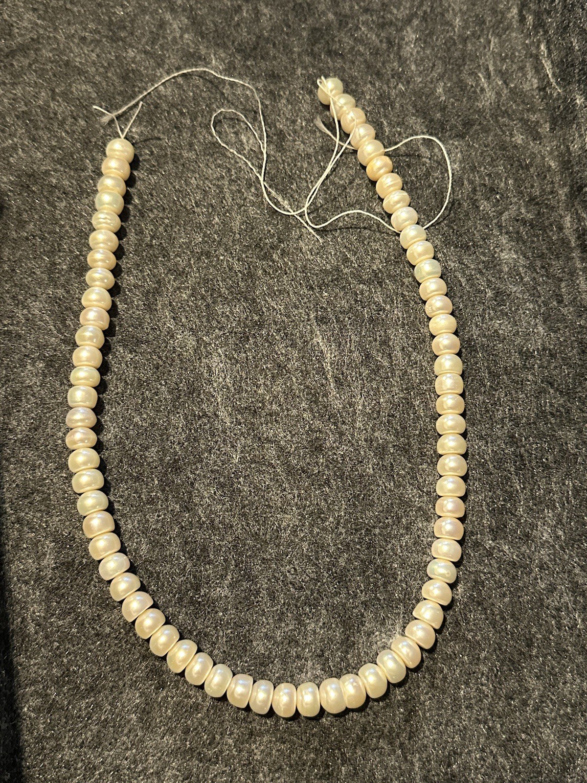 Natural Freshwater Cream Colored Pearl For Choker Necklace 15 In Long Round 8mm