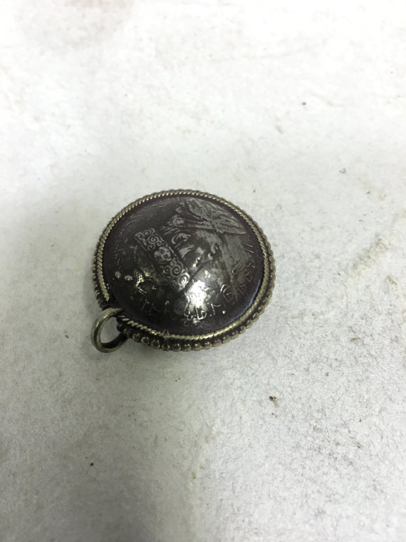 Pendant Silver Coin Nepal Symbol Pendant