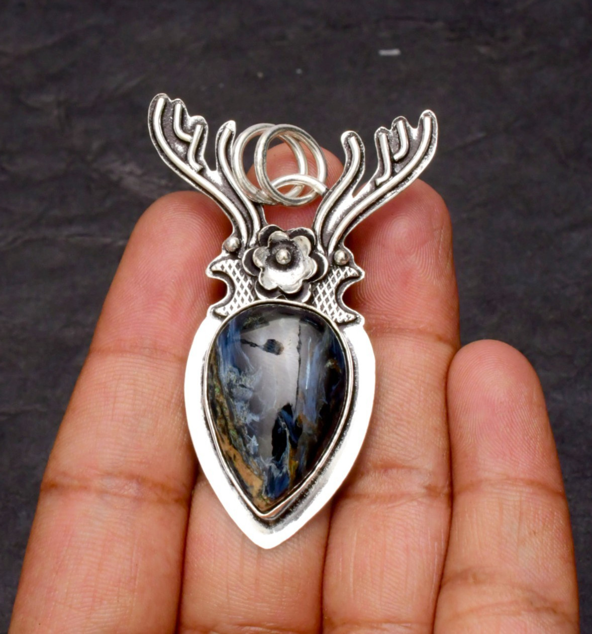 Pietersite Gemstone 925 Sterling Silver Jewelry Pendant 1-2″
