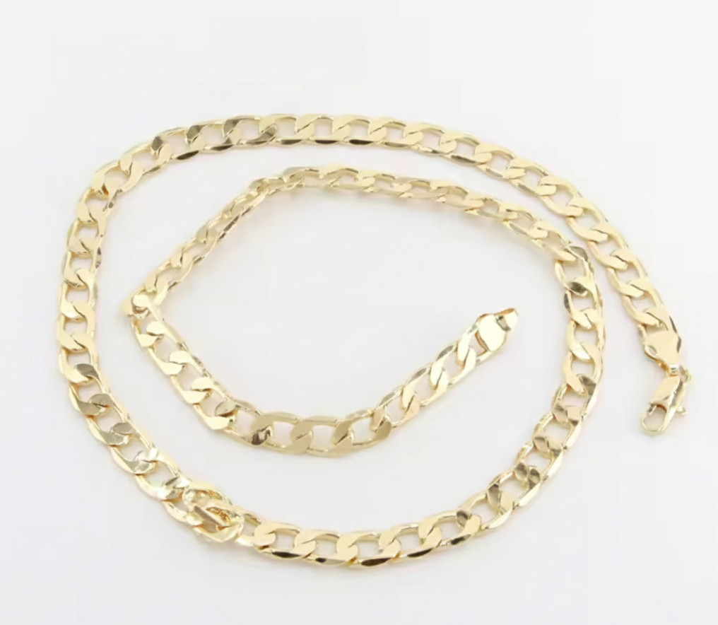 14k Gold Filled Cuban Chain Curb Link Necklace 3-8mm 18-24” Men Women