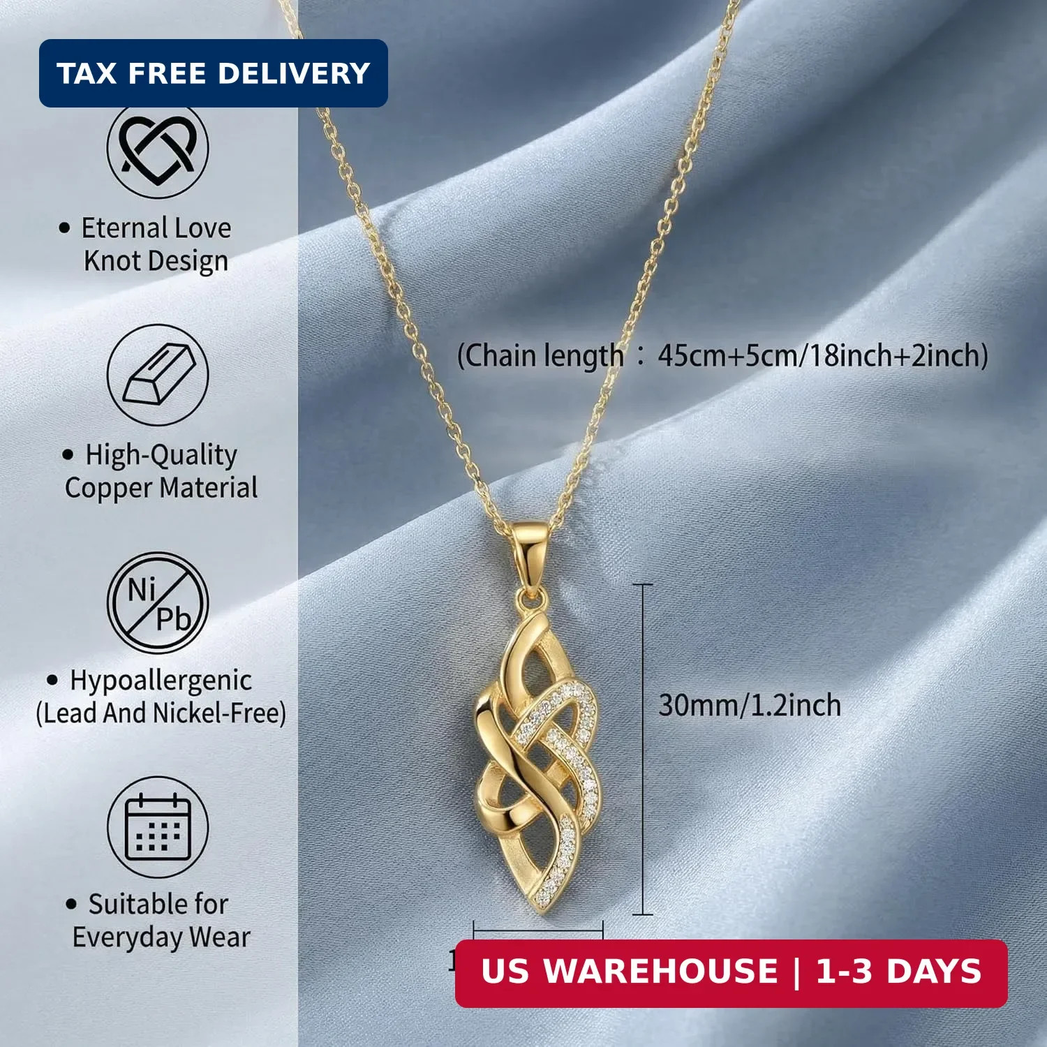 Infinity Necklace, Elegant Infinity Pendant Necklaces for Women, Modern Jewelry