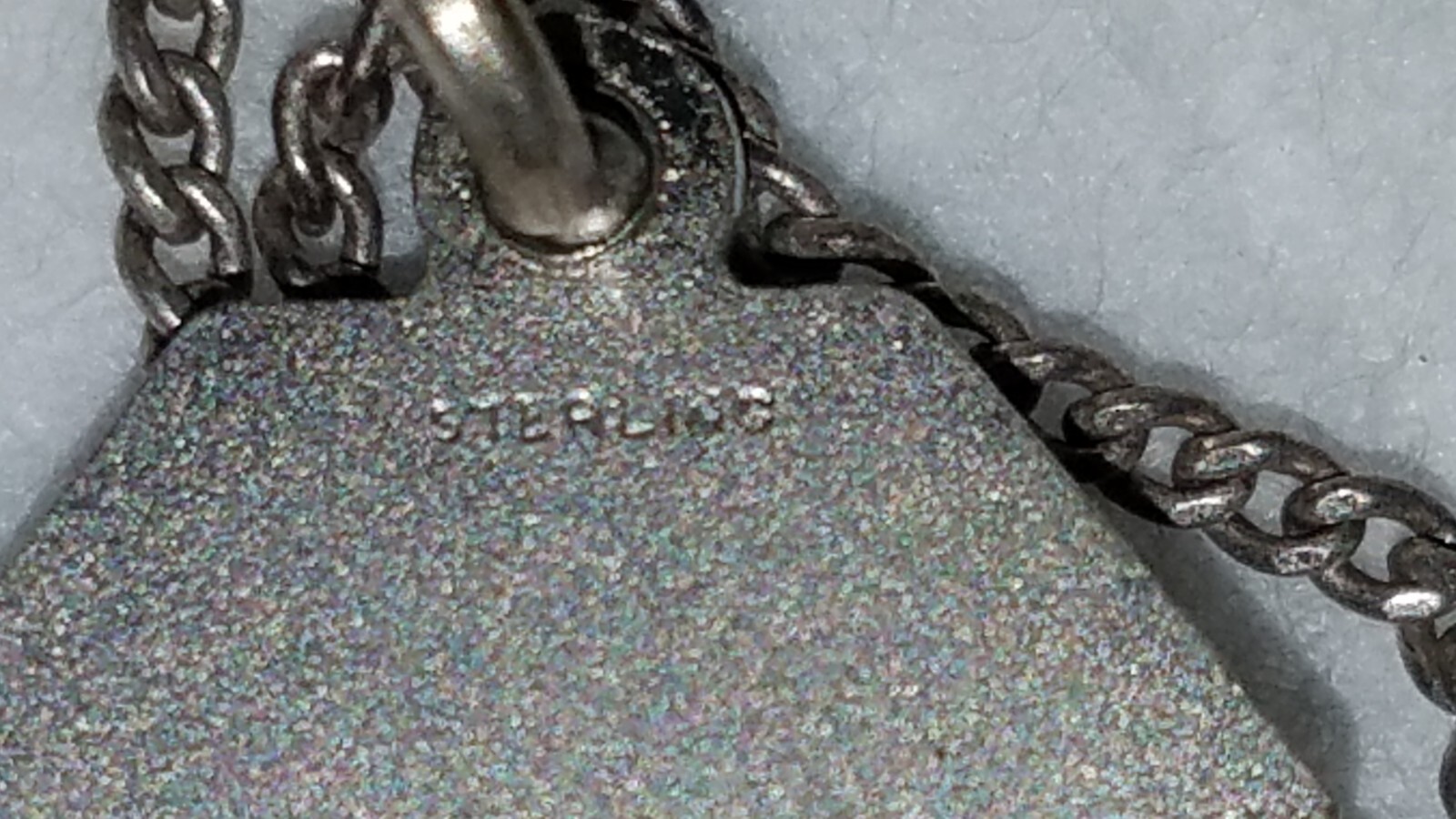 Sterling Silver Etched Pendant on chain, Angel of Harmony Stamped 1030