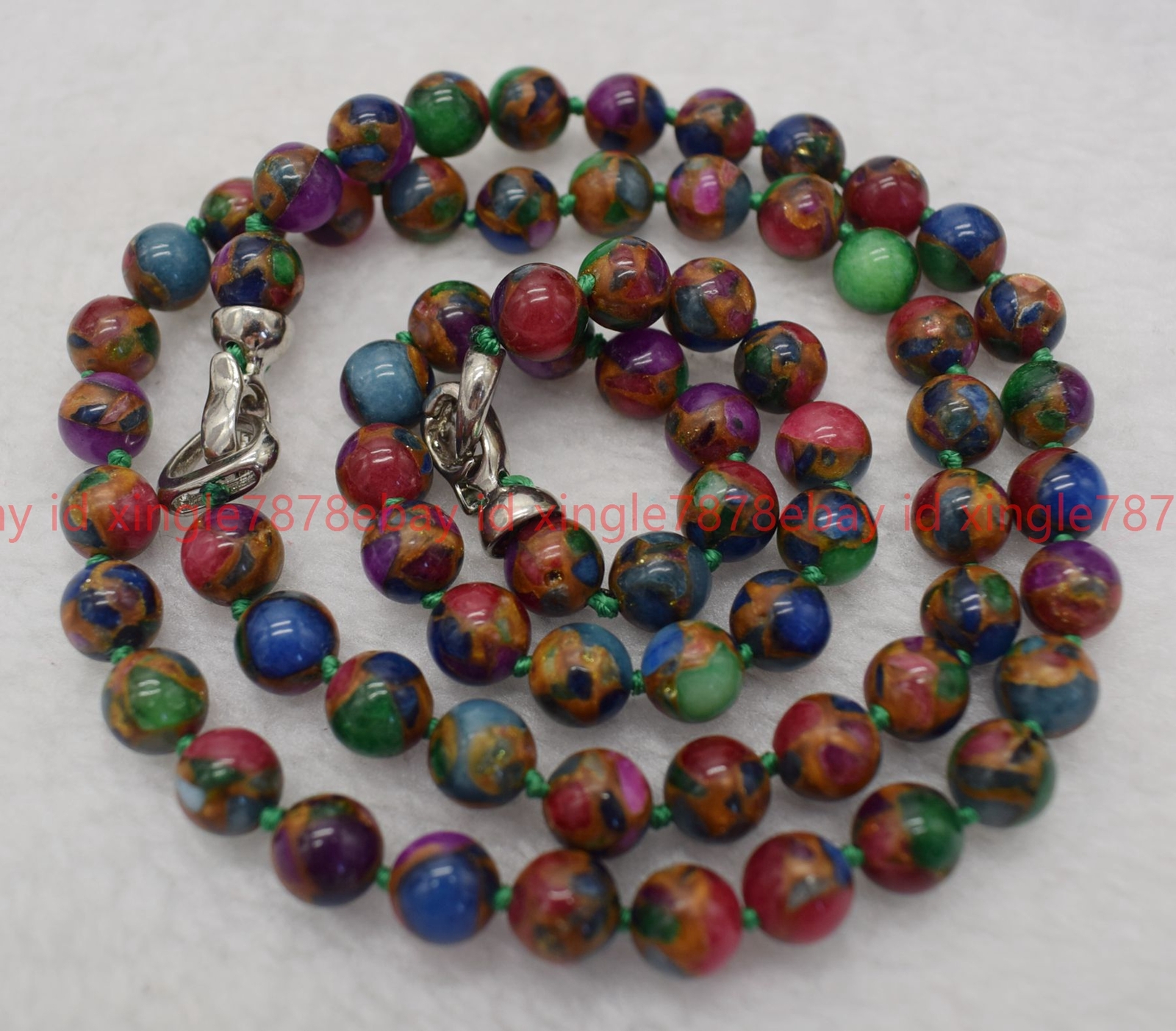 Natural 6/8/10mm Multicolor Pyrite Round Gems Beaded Necklace Bracelet 18/7.5in