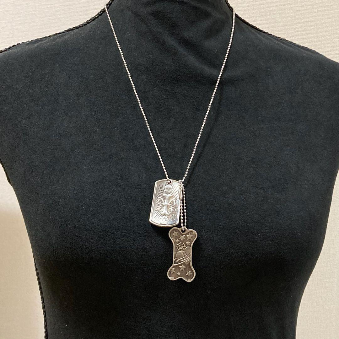 Vivienne Westwood Necklace Dock Tag Plate Silver w/drawstring