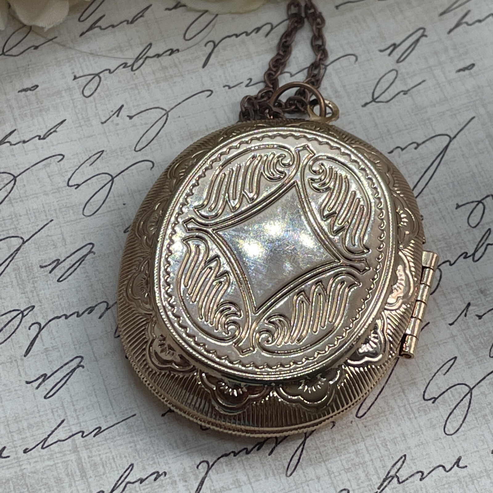 Angel Wedding Anniversary Birthday Rose Gold gift Bridal Bridesmaid Photo Locket